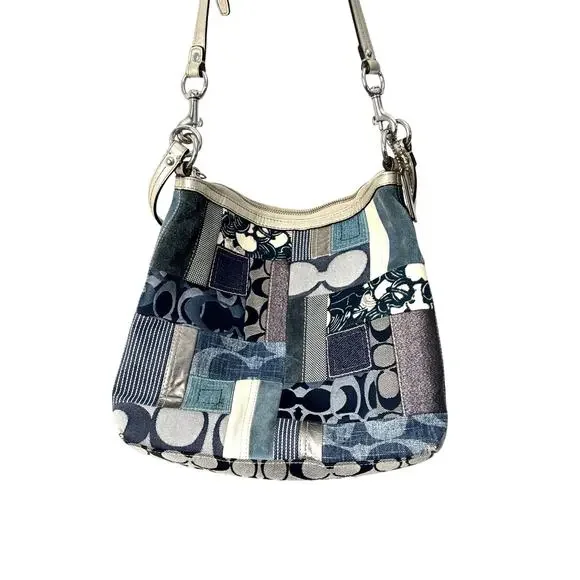 Coach Blue Vintage Denim Patchwork Y2K Coach Shoulder/Crossbody Purse - Picture 5 of 9